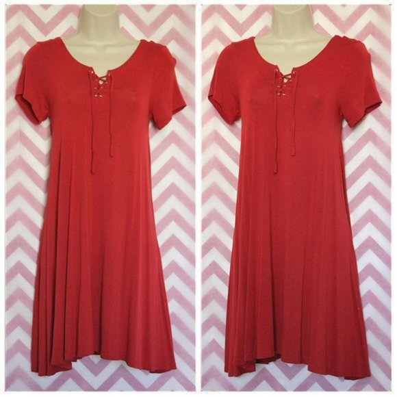 Hot Kiss Dresses & Skirts - Cute Red Asymmetrical Dress Size M